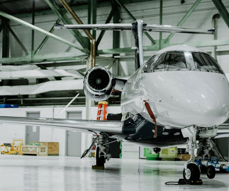 Plane in hanger located at Lane Aviation